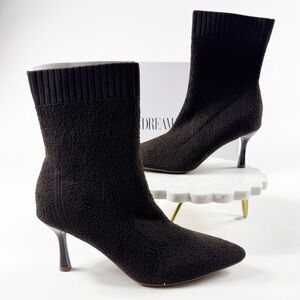 604. Dream Pairs Espresso Brown Knit Sock Booties 3″ Heel Size 8.5 New w/ Box